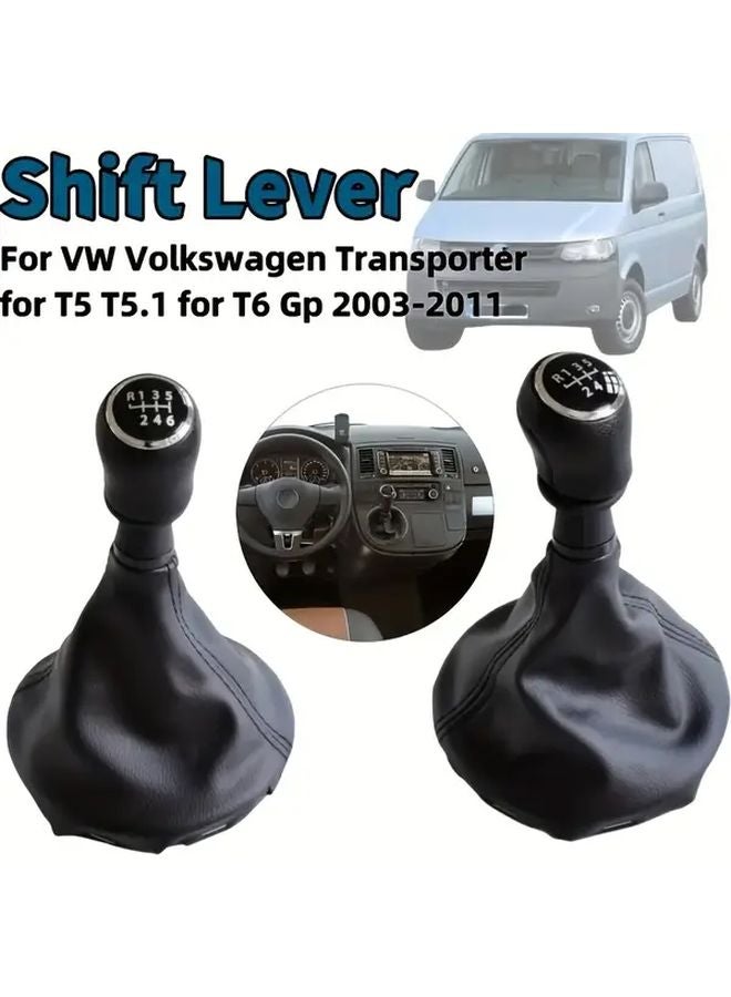 Silvery 6 Speed Gear Shift Knob Gaiter Boot Cover for VW Transporter T5 T5 1 T6 2003 2011 - Image 5